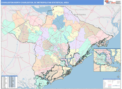 Charleston-North Charleston Metro Area Digital Map Color Cast Style